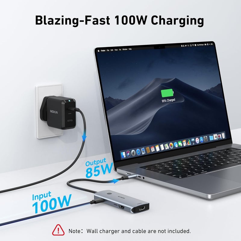 Mokin Docking Station USB C to Dual HDMI Adapter, USB C Hub Du al HD MI Monitors for Windows,US B C Adapter with Dual HDMI,3 USB Port,PD Compatible for Dell XPS 13/15, Lenovo Yoga,etc - Image 5